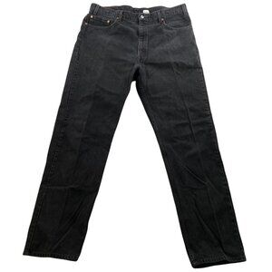 Levis Mens 505 Jeans 40x32 Black Regular Fit Straight Leg Vintage Classic Casual